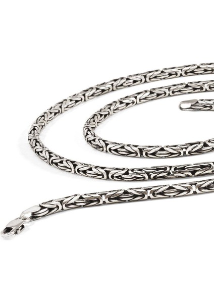 925 Ayar Gümüş Erkek Kolye Zincir Yuvarlak Kral Model msn18y fiyatları