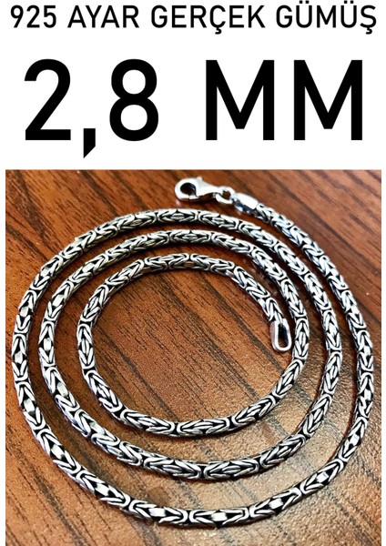 925 Ayar Gümüş Erkek Kolye Zincir Yuvarlak Kral Model msn18y