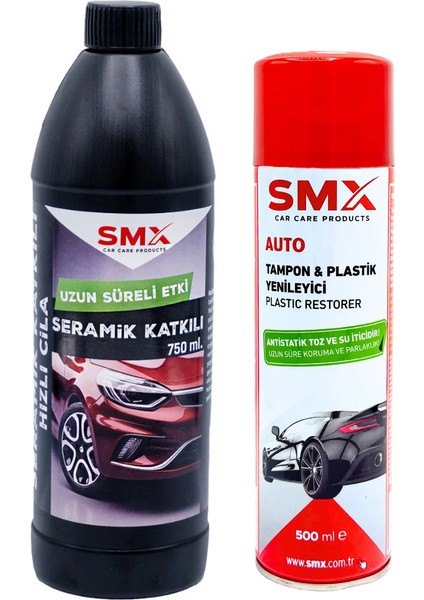 Seramik Katkılı Hızlı ve Pratik Cila 750ML.+ Tampon & Plastik Yenileyici 500 ml
