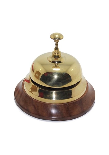 Altı Ahşap Üstü Pirinç Masa Üstü Resepsiyon Çanı 4414 fiyatları