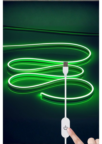 5V USB Neon LED Şerit 5 Metre Yeşil | Silikonlu Su Geçirmez Esnek Aydınlatma fiyatları