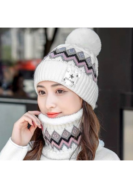 Tianzerun, Sonbahar-Kış Mevsimi Için Kore Tarzı Model Kulak Koruyan Örgü Atkı Şapka, Kadınlar Için Kalın Döşeli, Kürklü, Soğuktan Koruyan ve Isıtıcı, Kış Bisikleti Için (Yurt Dışından)