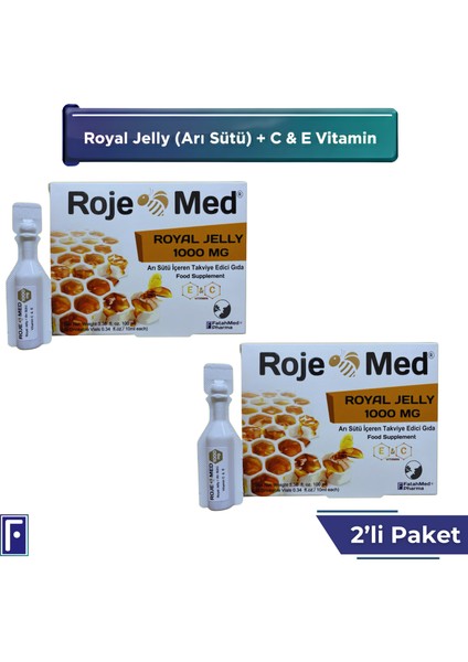 Royal Jelly 1000 Mg – Arı Sütü Fresh Vitamin C & E – 10 Shot 2'li Avantaj Paketi