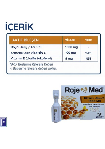 Royal Jelly 1000 Mg – Arı Sütü Fresh Vitamin C & E – 10 Shot 2'li Avantaj Paketi fiyatları