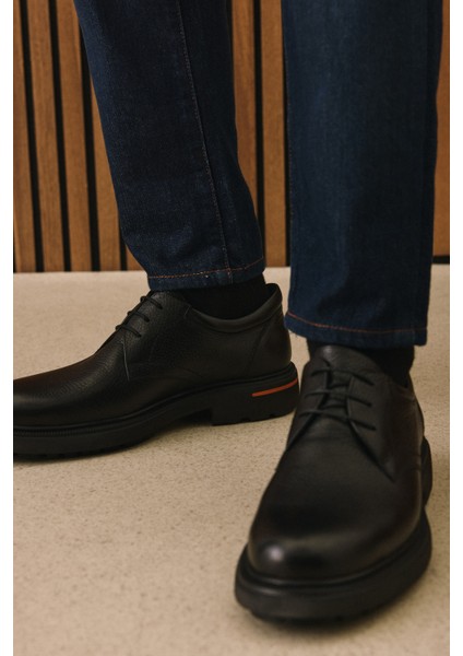 , Erkek Hakiki Deri Ayakkabı 153745Z30410 Siyah modelleri