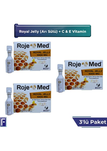 Royal Jelly 1000 Mg – Arı Sütü Fresh Vitamin C & E – 10 Shot 3'lü Avantaj Paketi