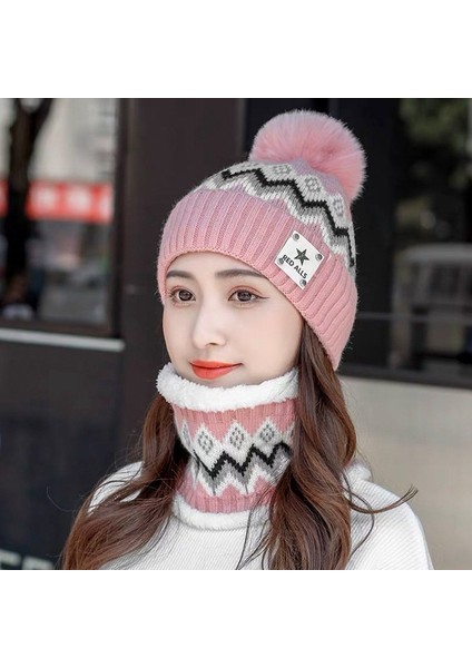 Tianzerun, Sonbahar-Kış Mevsimi Için Kore Tarzı Model Kulak Koruyan Örgü Atkı Şapka, Kadınlar Için Kalın Döşeli, Kürklü, Soğuktan Koruyan ve Isıtıcı, Kış Bisikleti Için (Yurt Dışından)