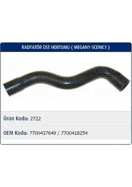 M2722 Radyator Hortumu Ust 7700437649