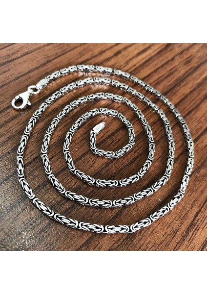 925 Ayar Gümüş Kare Kral Model Erkek Kolye Zincir msn18k modelleri