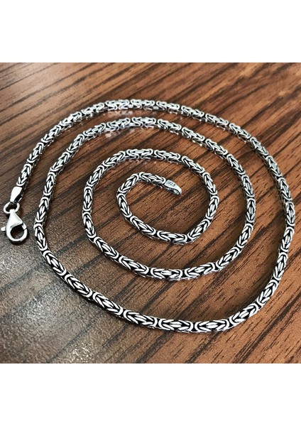 925 Ayar Gümüş Kare Kral Model Erkek Kolye Zincir msn18k modelleri