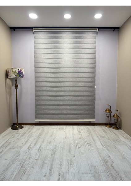 Gri Işık Geçirmez Zebra Stor Perde - Karartma Özellikli, Yüksek Kalite Kumaş fiyatları