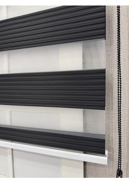 Donatti Zebra Stor Geniş Plise Güneşlik Perde Siyah modelleri