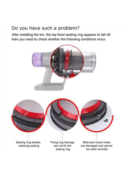 2x Toz Kutusu Sızdırmazlık Halkası Dyson V11 V15 SV14 SV15 SV22 Vakum Temizleyici Toz Kovası Yedek Parçaları (Yurt Dışından) fırsatları