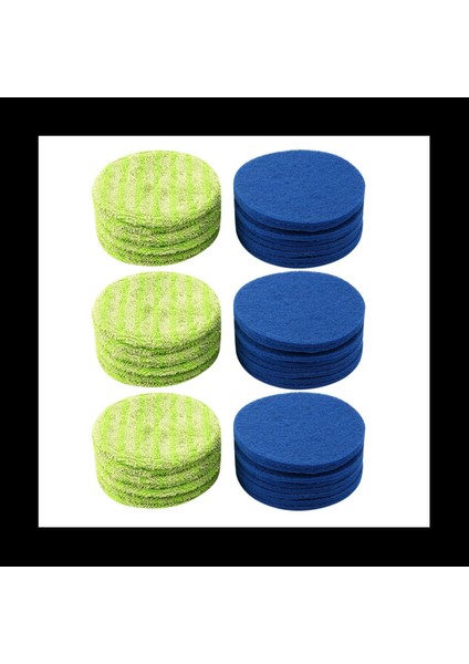 24 Mikrofiber Paspas ve 24 Iç Mekan Kullanım Contalarını Içeren Kablosuz Elektrikli Döner Paspas Süpürgesi Için Yedek Pedi (Yurt Dışından)