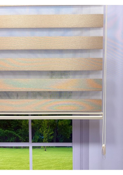 Tarçın Bej Işık Geçirmez Zebra Stor Perde - Karartma Özellikli, Yüksek Kalite Kumaş fırsatları