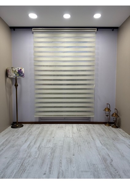 Kırık Bej Işık Geçirmez Zebra Stor Perde - Karartma Özellikli, Yüksek Kalite Kumaş