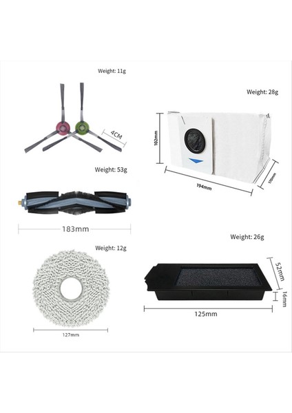 Ecovacs Için X1S Pro Deebot Vakum Temizleyici Yedek Yedek Aksesuarlar Ana Yan Fırça Hepa Filtre Mop Bez Toz Çantası (Yurt Dışından) fırsatları