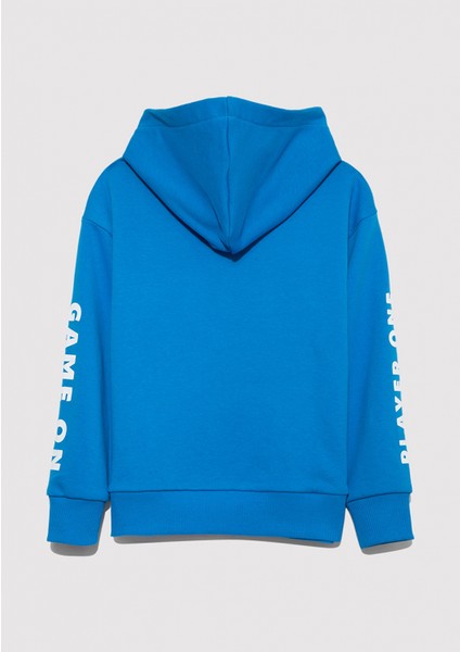 6S10131-70772 Playstation Baskılı Kapüşonlu Mavi Sweatshirt​ indirimleri
