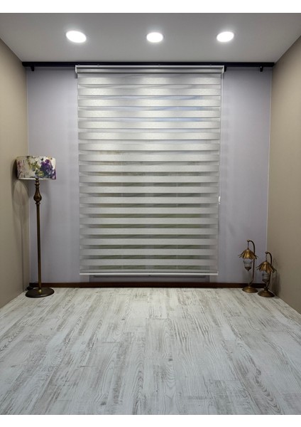 Açık Gri Işık Geçirmez Zebra Stor Perde - Karartma Özellikli, Yüksek Kalite Kumaş