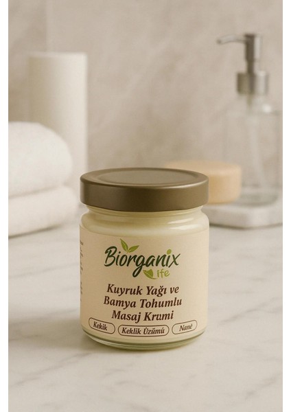 Biorganix Kuyruk Yağı ve Bamya Tohumlu Masaj Kremi 100 ml