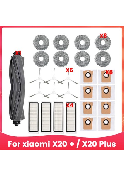 Xiaomi Robot Vakum Için X20 + / X20 Artı Ana Yan Fırça Hepa Filtre Paspas Bezi Torbaları Yedek Parçalar (Yurt Dışından)