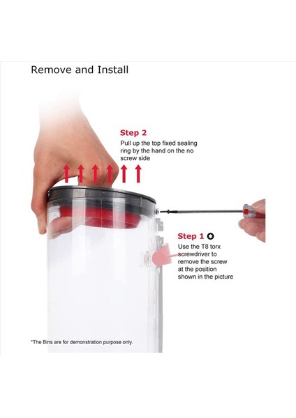 2x Dy-Son V11/SV14/SV15 Vakum Süpürge Parçaları Için 2x Toz Çöp Sızdırmazlık Halkaları Dy-Son Bın Cups 970050-01 Için Uyumlu (Yurt Dışından) modelleri