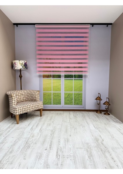 Pembe Zebra Stor Perde , Mekanizmalı, Kolay Montaj