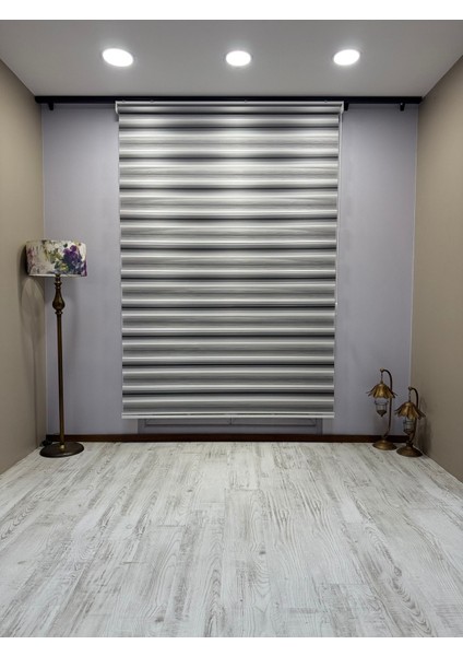 Geniş Piliseli Zebra Stor Perde - Siyah Gri Beyaz Renk Geçişli fiyatları