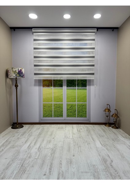 Geniş Piliseli Zebra Stor Perde - Siyah Gri Beyaz Renk Geçişli modelleri