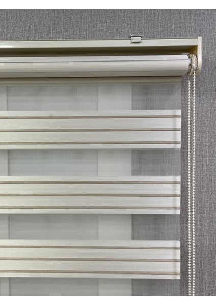 Zebra Stor Perde Dar Plise Güneşlik Krem Çizgili fırsatları