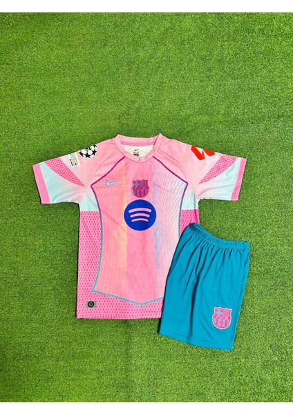 Barcelona 2025/26 Yeni Sezon Lamine Yamal Özel Konsept Çocuk Forması (Pink)