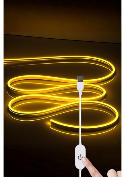 5V USB Neon LED Şerit 5 Metre Amber | Silikonlu Su Geçirmez Esnek Aydınlatma fiyatları