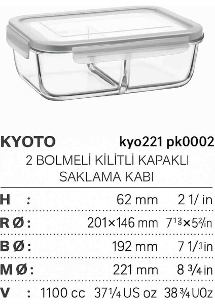 Fresco 3" Lü Saklama Kabı (2bölmeli Cam) Nobleev modelleri