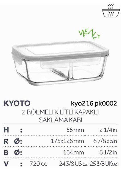 Fresco 3" Lü Saklama Kabı (2bölmeli Cam) Nobleev fırsatları