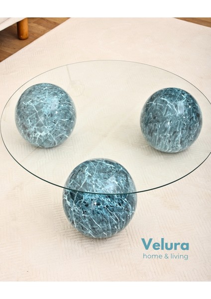 Modern Orta Sehpa & Küre Sehpa & Top Sehpa & Şeffaf Yuvarlak Cam & Ocean fırsatları