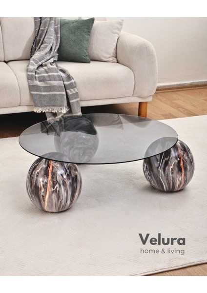 Modern Orta Sehpa & Küre Sehpa & Top Sehpa & Füme Yuvarlak Cam & Dune fiyatları