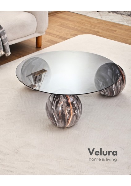 Modern Orta Sehpa & Küre Sehpa & Top Sehpa & Füme Yuvarlak Cam & Dune modelleri