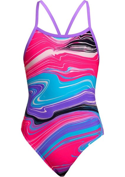 Ss Sweetest Swirl Kız Çocuk Ince Askılı Yüzücü Mayosu | Renkli ve Konforlu Tasarım