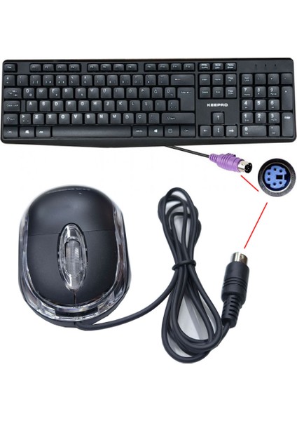Ps2 Girişli Klavye Mouse Set Eski Yuvarlak Tip Ps2 Mouse Klavye Seti indirimleri