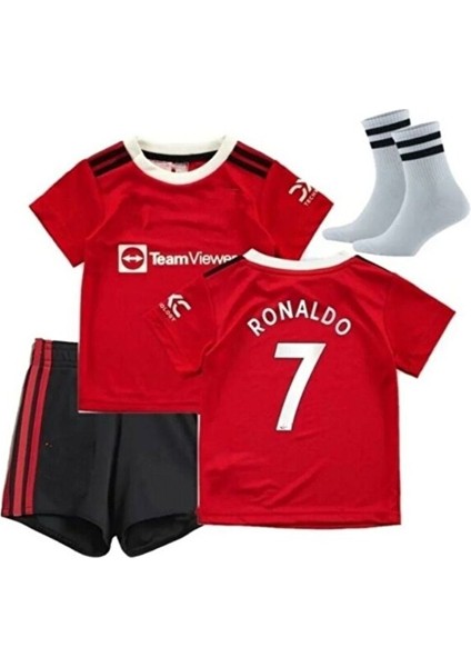 M.united Cristiano Ronaldo 2022/23 Sezonu Çocuk Forması 3'lü Set (Red) fiyatları