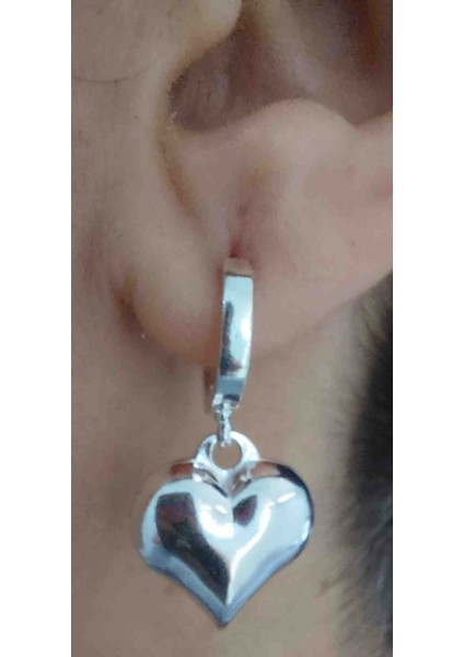 925 Ayar Kalp Sallantılı Küpe modelleri