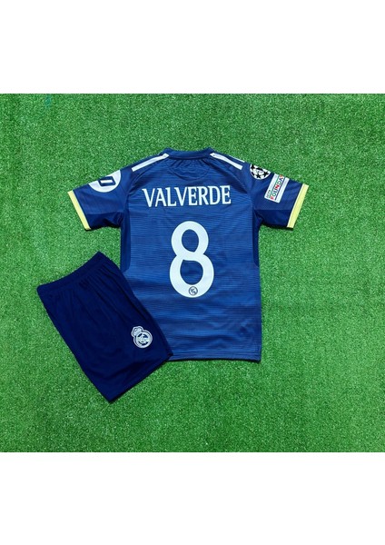 Real Madrid 2025/26 Yeni Sezon Şampiyonlar Ligi Valverde Alternatif Çocuk Forması fiyatları