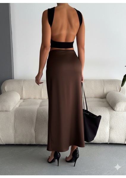 Ithal Saten Kumaş Balık Form Kadın Etek modelleri