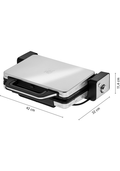 Lono Contact Grill Çelik 2 Bölmeli Elektrikli Izgara & Tost Makinesi 2100 W