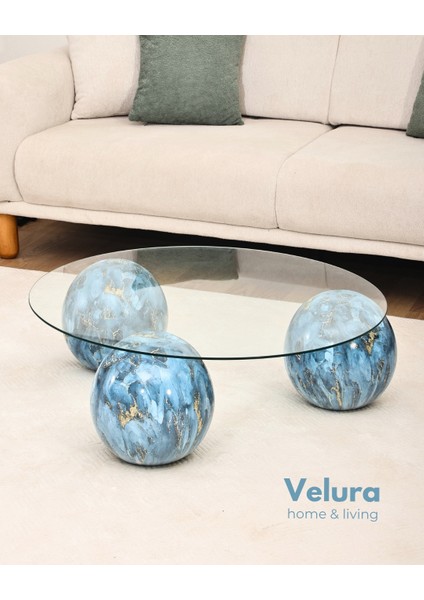 Modern Orta Sehpa & Top Sehpa Cam Sehpa & Küre Orta Sehpa - Sky - Yuvarlak - Şeffaf Cam fiyatları