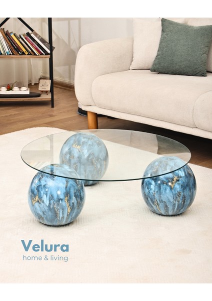 Modern Orta Sehpa & Top Sehpa Cam Sehpa & Küre Orta Sehpa - Sky - Yuvarlak - Şeffaf Cam fırsatları