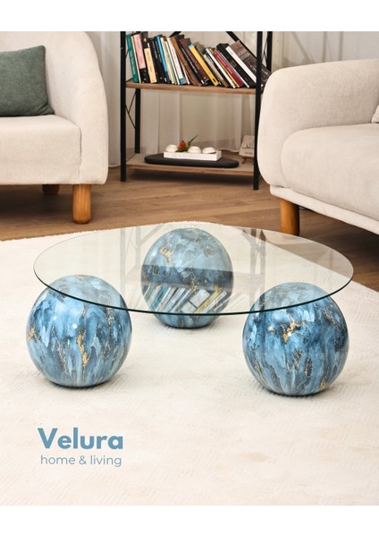 Modern Orta Sehpa & Top Sehpa Cam Sehpa & Küre Orta Sehpa - Sky - Yuvarlak - Şeffaf Cam indirimleri