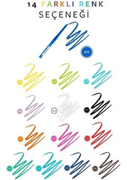 Suya Dayanıklı Göz Kalemi 16 Saat Kalıcı Kolay Uygulama 0,28 g Mavi