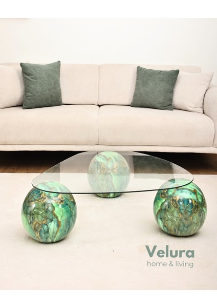 Modern Orta Sehpa & Top Sehpa Cam Sehpa & Küre Orta Sehpa - Jungle - Üçgen - Şeffaf Cam modelleri