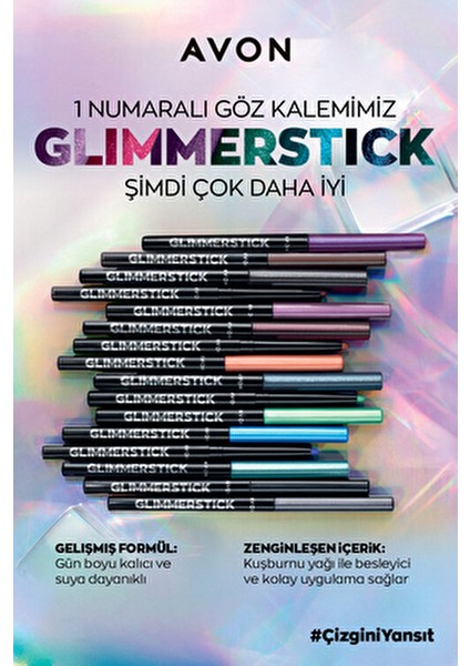 Glimmerstick Göz Kalemi Uzun Süre Kalıcı Suya Dayanıklı 12 Canlı Renk Seçeneği indirimleri